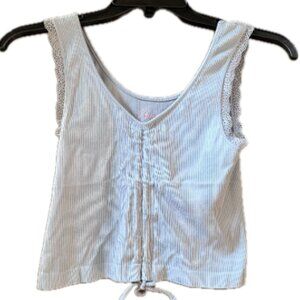 Baby blue ribbed crop tank top Small